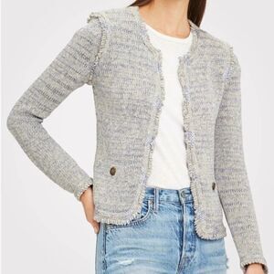 Intermix Kaia Knit Open Front Cardigan 0 Old Money French Girl Country Club Prep